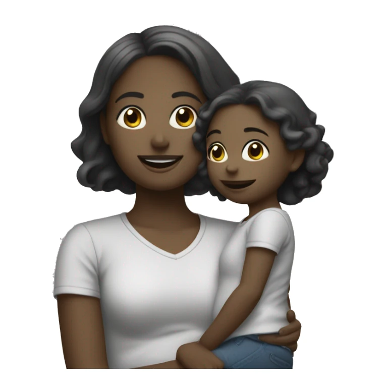  Mommy and her daughter bonding in greyscale sticker