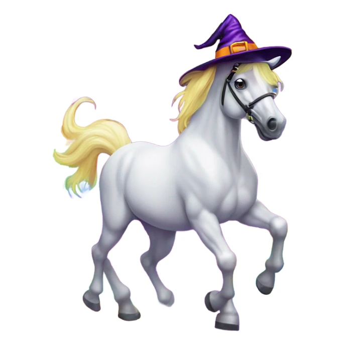 Lisa frank Halloween horse with witch hat sticker