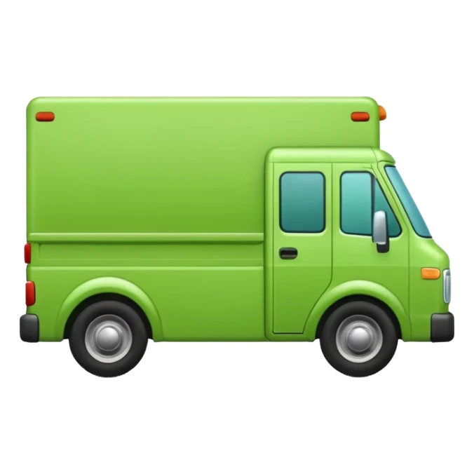 delivery truck green cute soft corners sticker