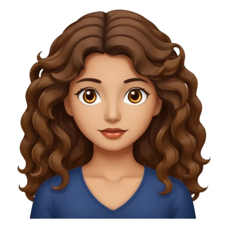 Morena com cabelo ondulado nas pontas  e de pelo um pouco bronzeada sticker