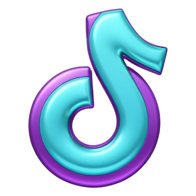 Purple and Cian Symbol of TikTok app sticker