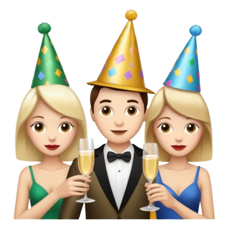 strong team of 3 partying together sticker