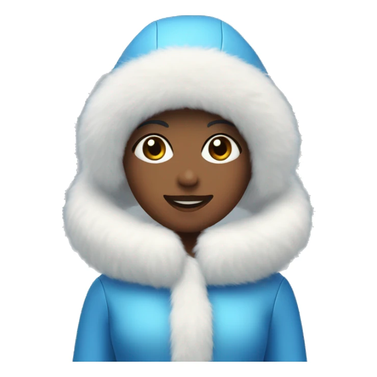 Snow Maiden in a blue fur coat, white hat, white gloves sticker