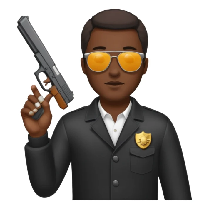 Smoking black guy with a glock in his on his other hand with some sunglasses  sticker