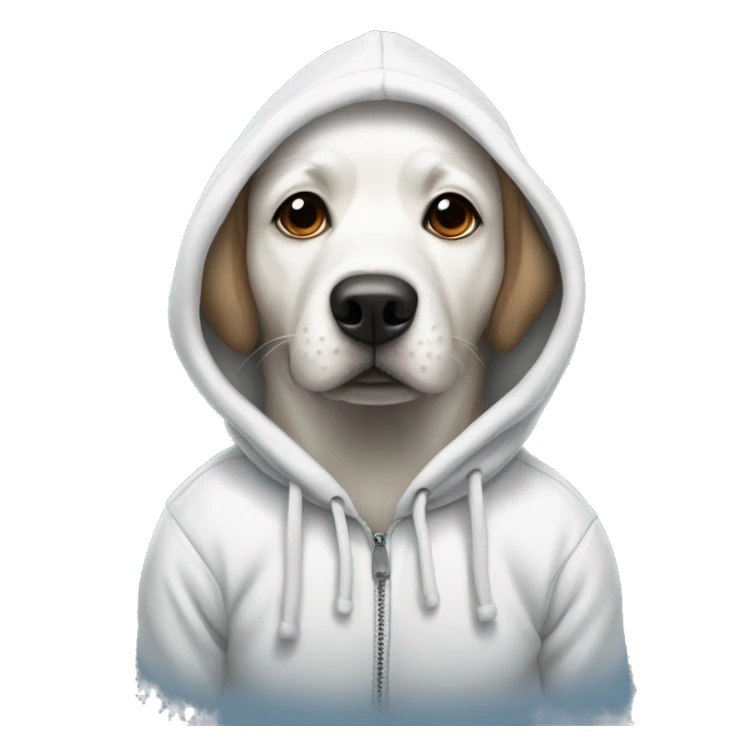 White Christmas dog wearing a hoodie sticker