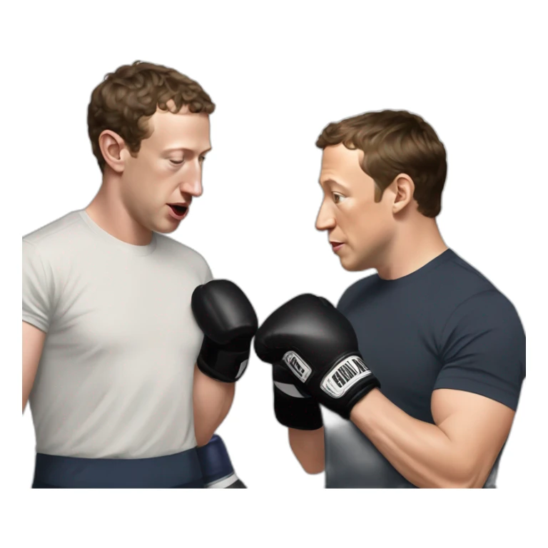 mark zuckerberg peleando en boxeo con Elon Musk sticker