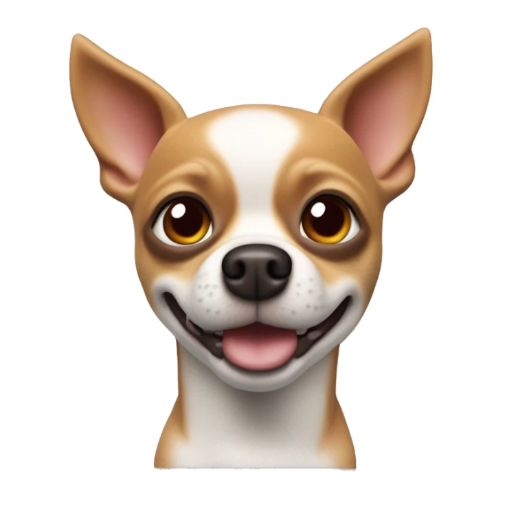 Perro Chihuahua sostiene corazón rojo, fondo blanco, claymation sticker