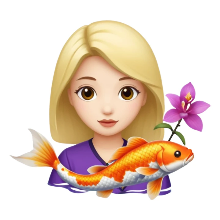 chi sigma alpha sorority with orchid and koi fish sticker