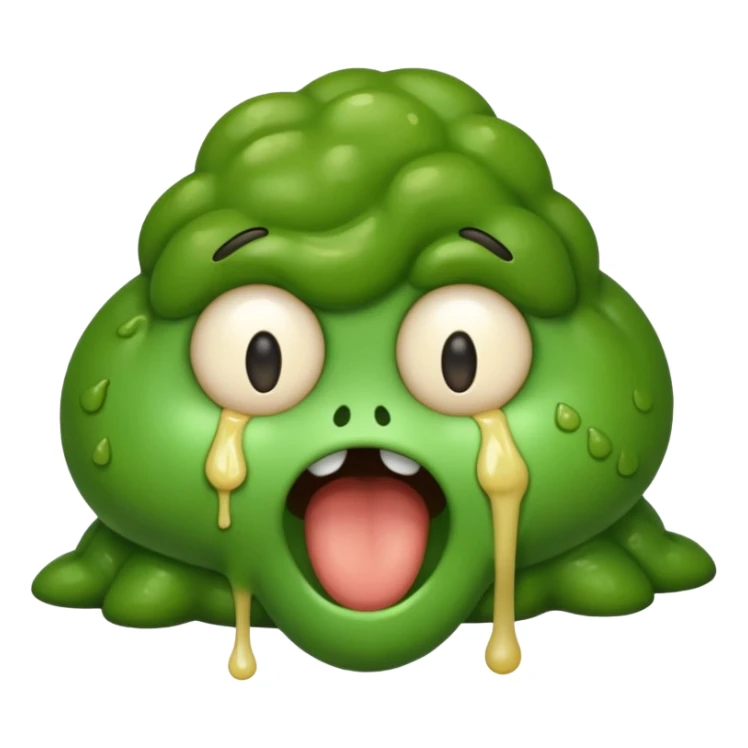 Make a emoji that has throw up on their eyes. sticker