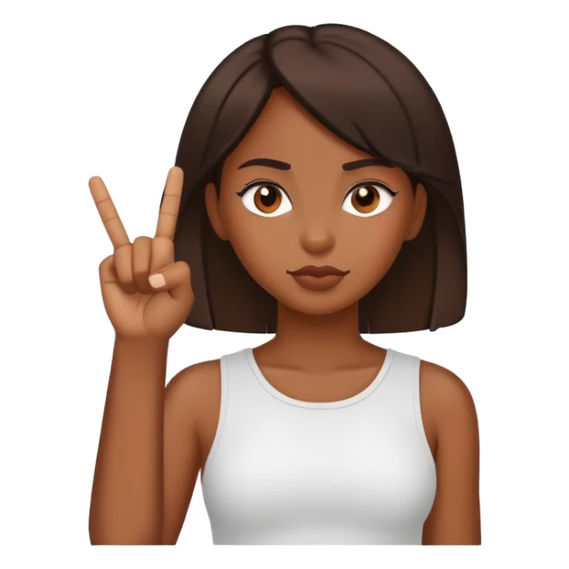 black girl sticking up the middle finger sticker