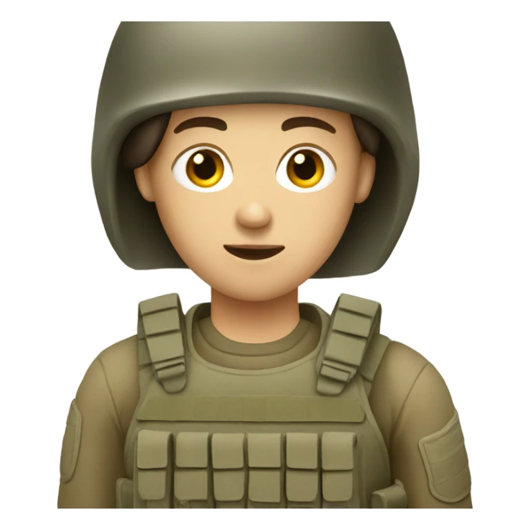 White email brunette soldier sticker