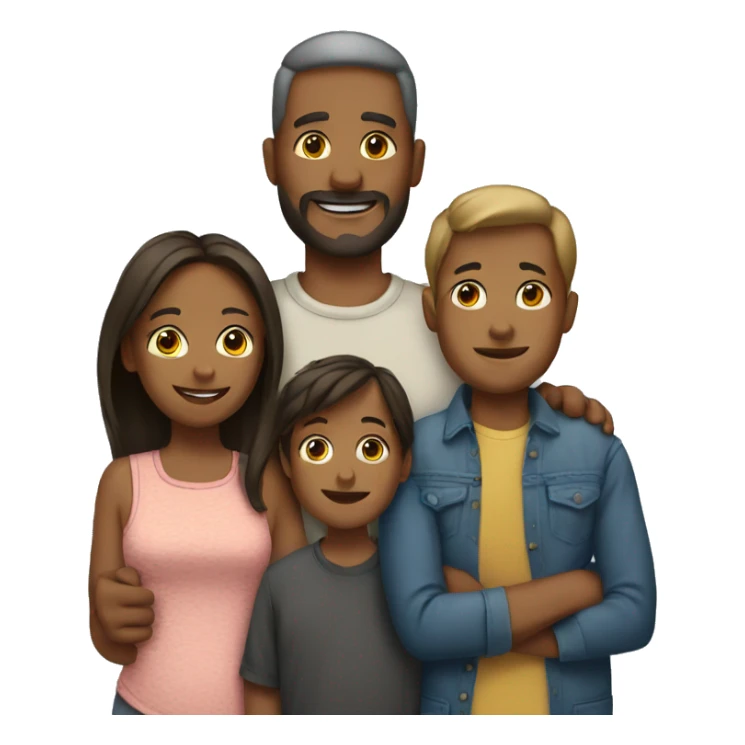Family with two sons and one daughter  sticker
