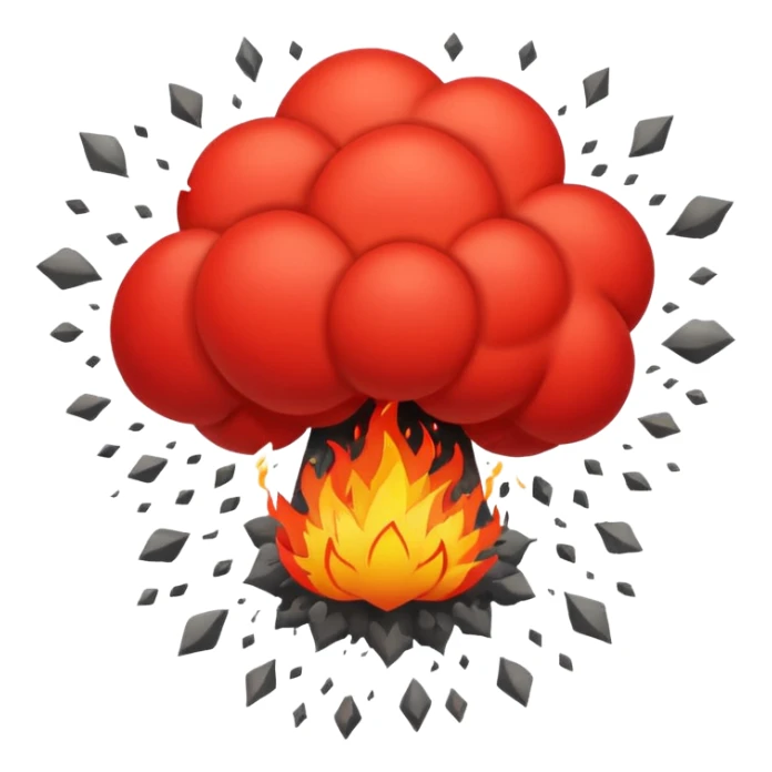 An explosion that will use as the main characters gunfire in a game I'm making. Needs to be red and graphic in nature. The background needs to be blank sticker