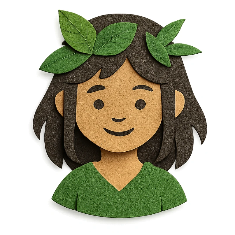 jungle girl with layered paper look, no background sticker
