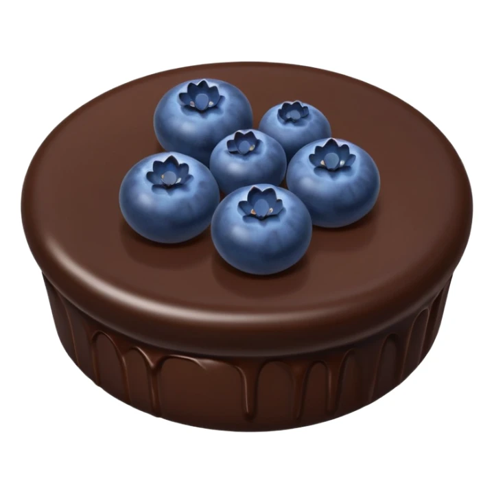 dark chocolate piece with blueberries on top  sticker