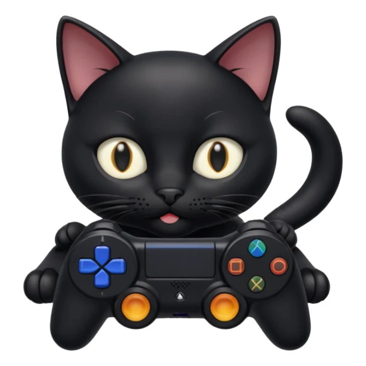 black cat homme-avec-manette-ps4 sticker