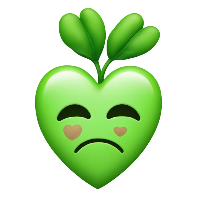 Combination of green heart and bud emoji sticker