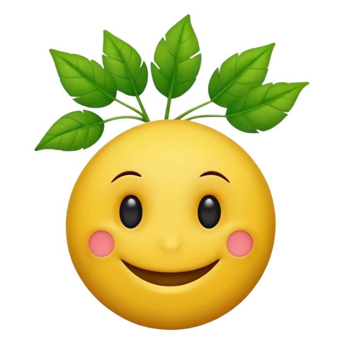 Smiley face with plant instead of eyes sticker