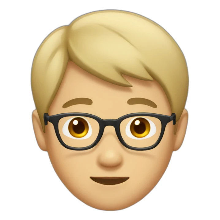 asian boy wearing glasses short haircut sticker