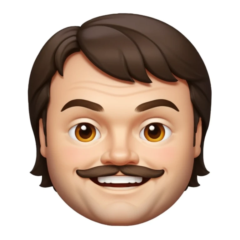portrait of Jack Black, apple emoji style sticker