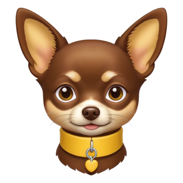 Chihuahua color chocolate con un collar amarillo sticker