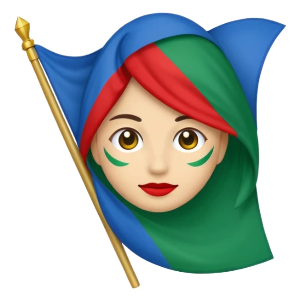 emoji de bandera gitana azul verde y círculo SOLO DE COLO ROJO en el centro  sticker