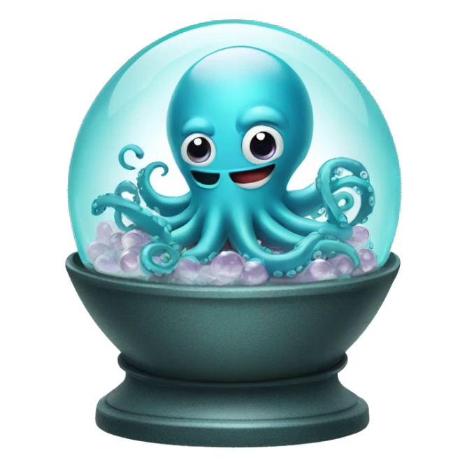 Happy octopus surgeon on top of a crystal ball sticker