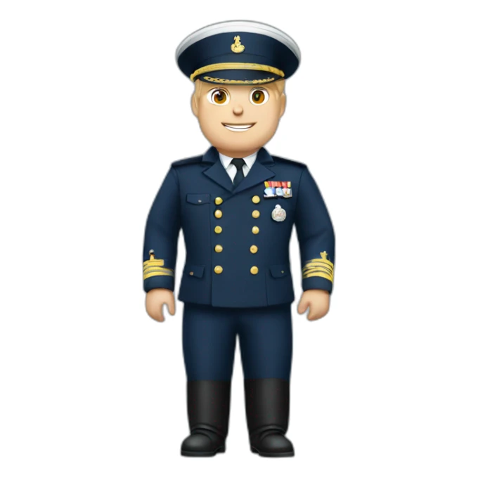 Fat blonde male French navy officer sticker