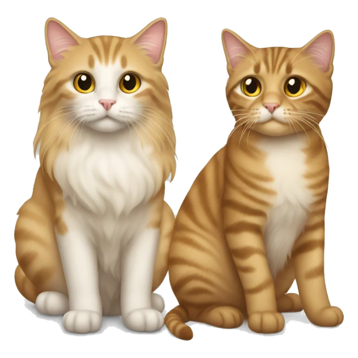 Two cats. One is tabby, another is long hair golden British  sticker