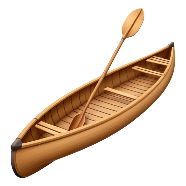 Canoe – Slim wooden canoe with paddles sticker