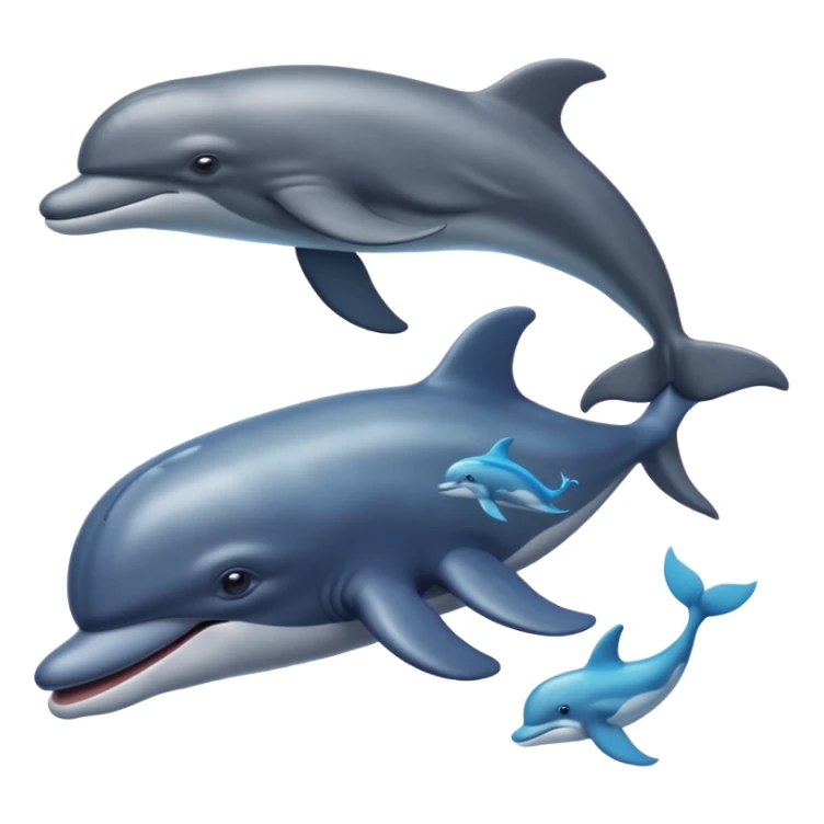 une baleine avec un dauohin en dessous sticker