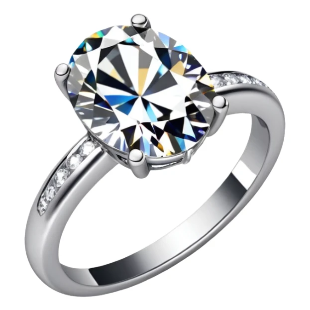 A diamond ring like this one 💍 but the diamond is more elliptic and there are mini diamonds on the silver ring itself sticker