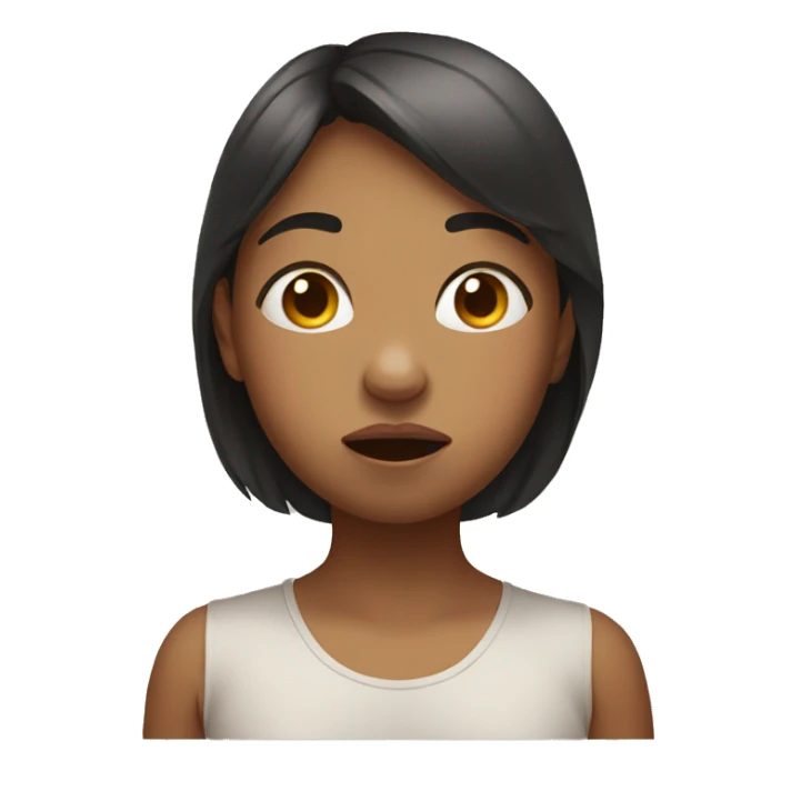 Girl holding her breath, mouths closed, with her big cheeks full. sticker