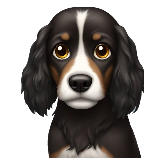 Dark brown and black long hair dog  sticker