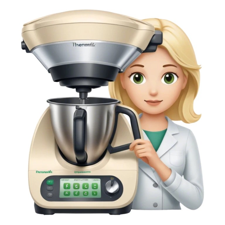 Blond woman with Thermomix  sticker