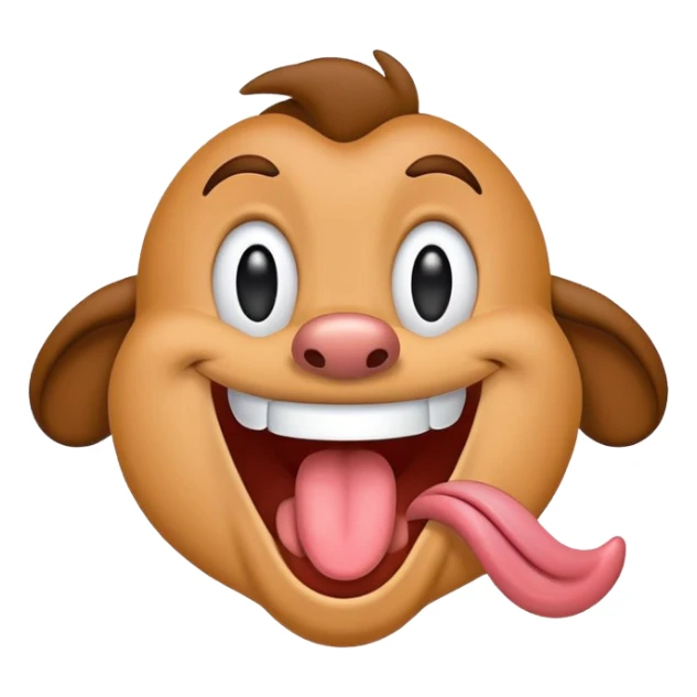 Tribilín (Goofy) smiling with tongue out sticker