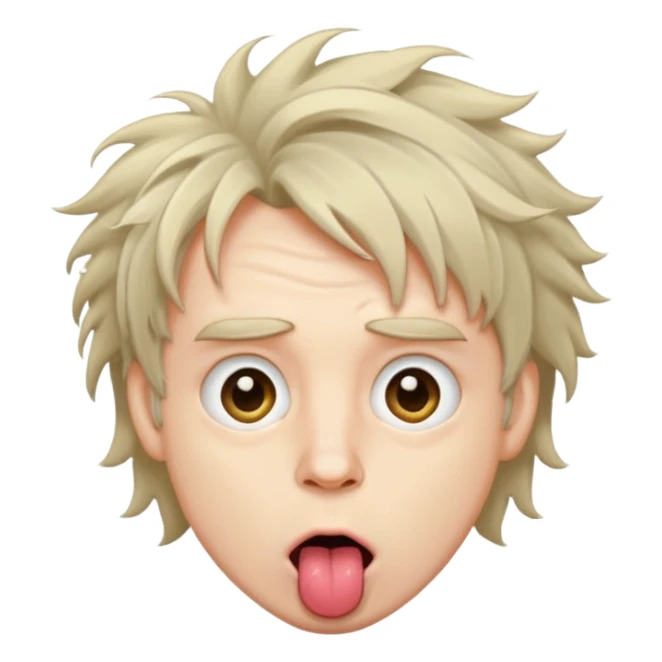 crazy man, wide eyes, tongue out sticker