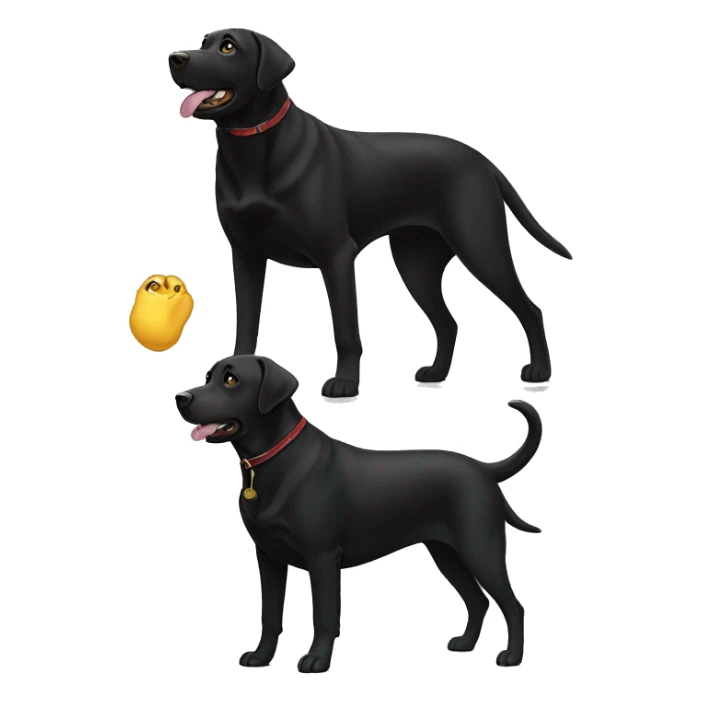 black labrador with golden labrador sticker