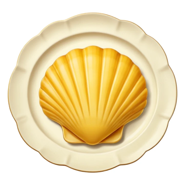 butter in the shape of a shell on a white vintage plate sticker