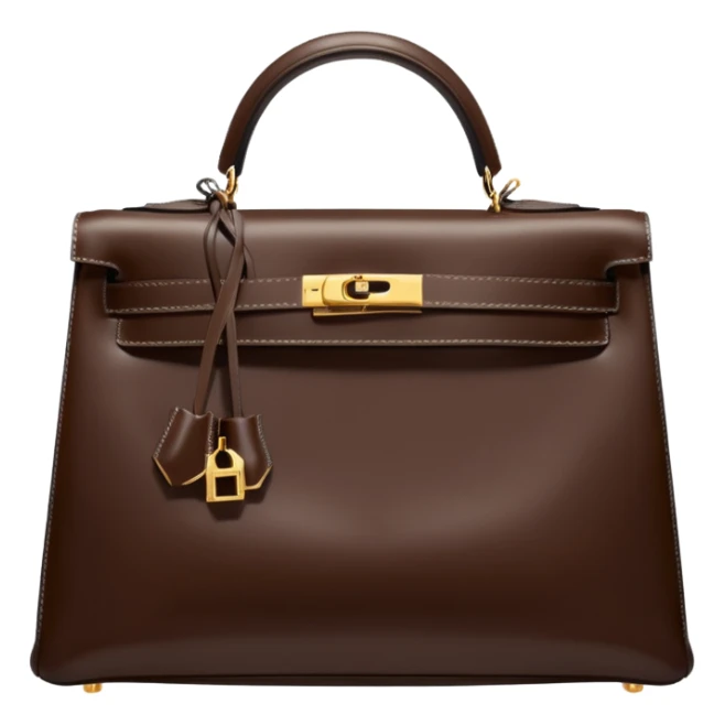hermes kelly deep chocolate brown color bag sticker