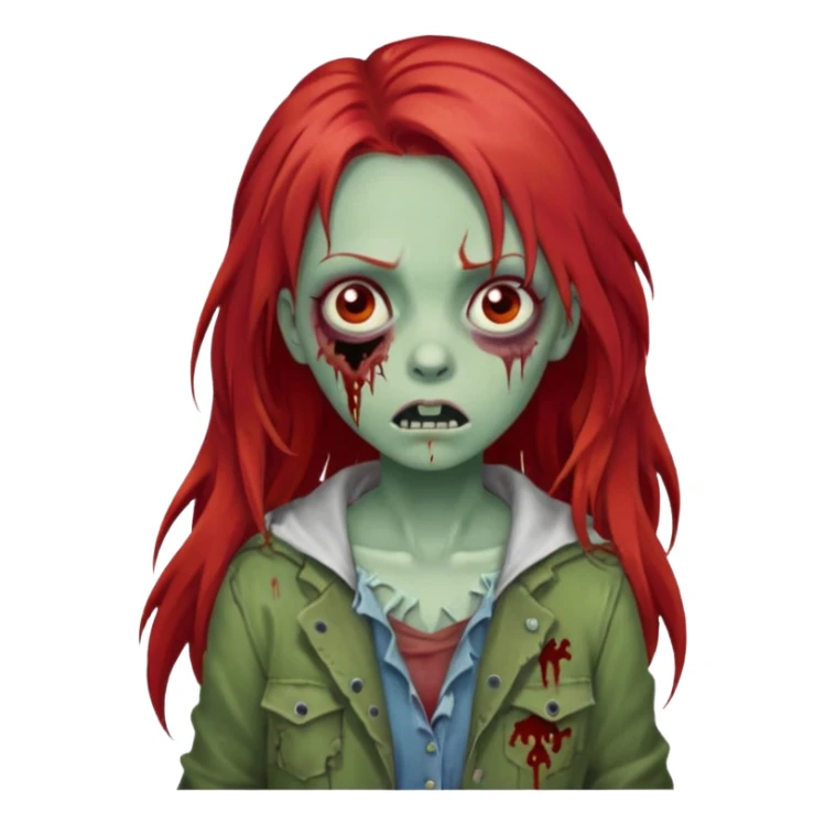 garota zumbi com o cabelo vermelho longo  sticker