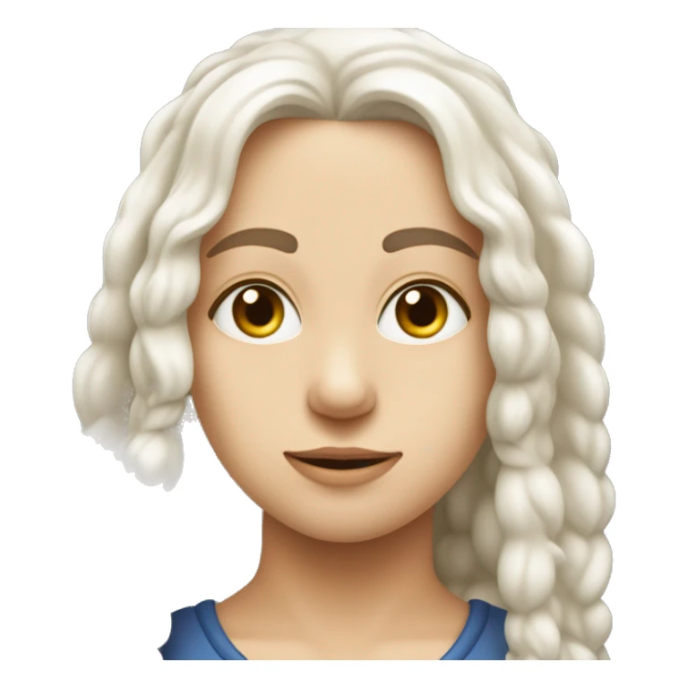 Siedzący biały maltańczyk z kokardką  sticker