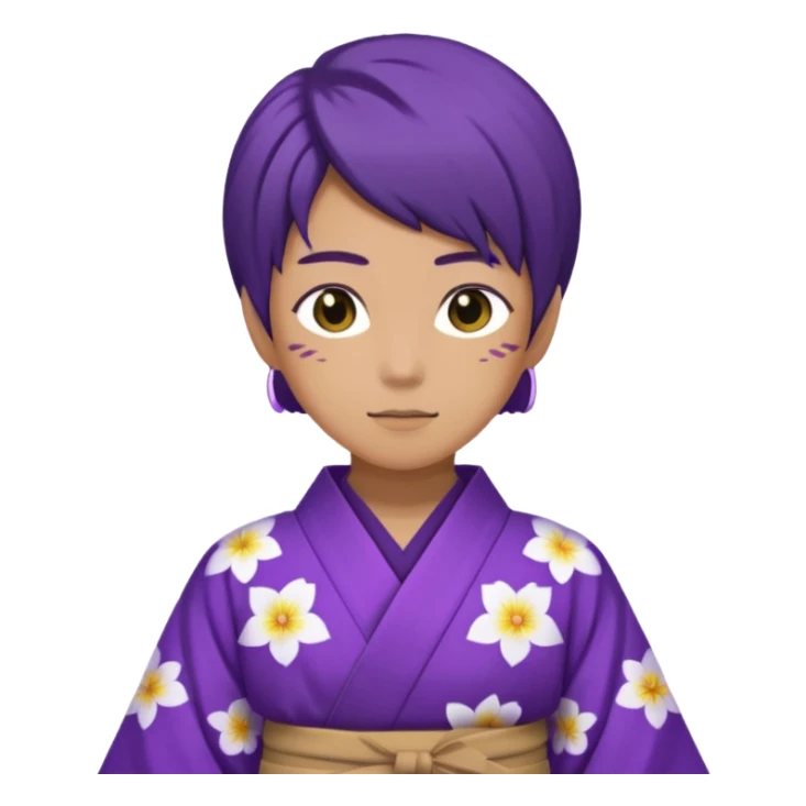 não binário japones kimono roxo sticker