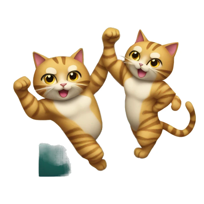 two muscular cats holding up the number 13 sticker