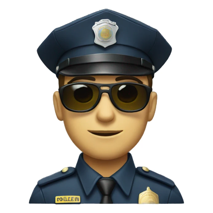 Policeman in uniform with sunglasses on sticker