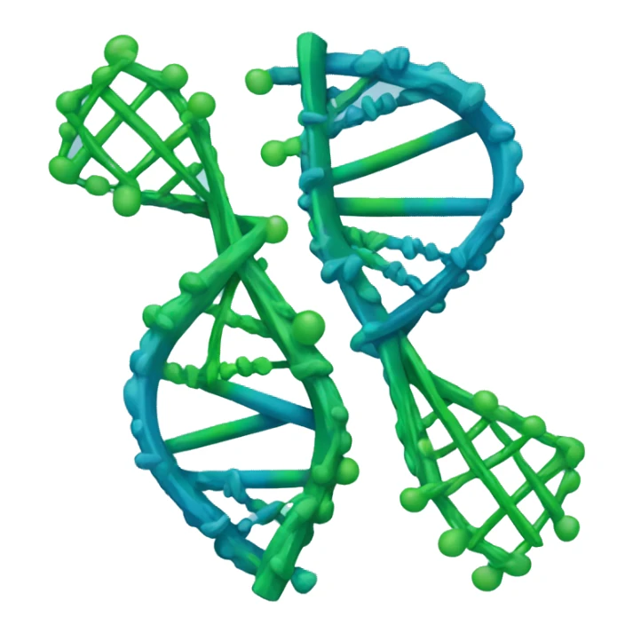 Blue and green DNA sticker
