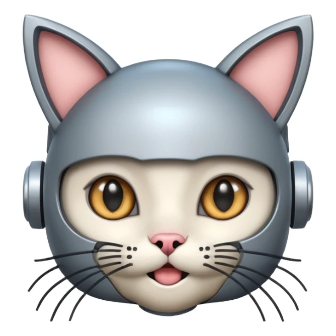 robot looking surprised with cat ears and looks funny sticker