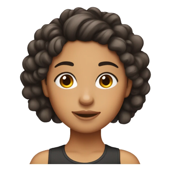 Hispanic girl comfortable with a messy curly bun hairstyle  sticker