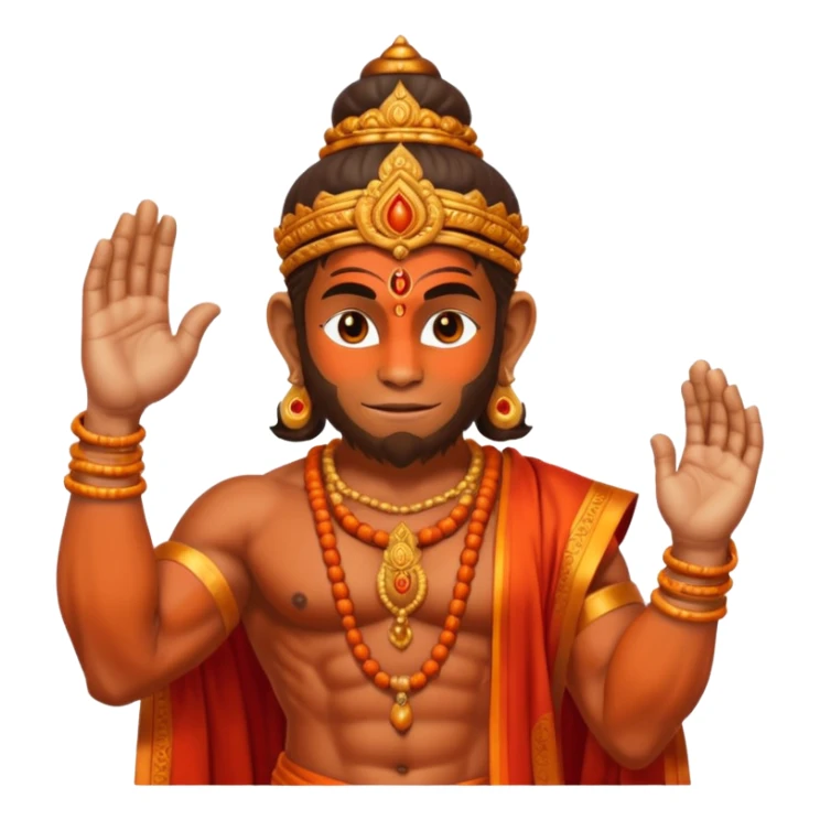 Hanuman ji god giving blessings with his on hand sticker