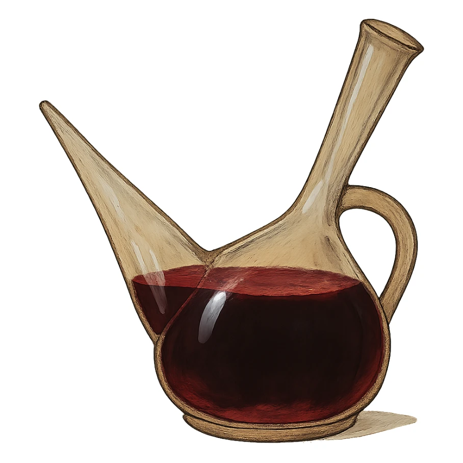 ghibli style catalan porró filled with red wine sticker